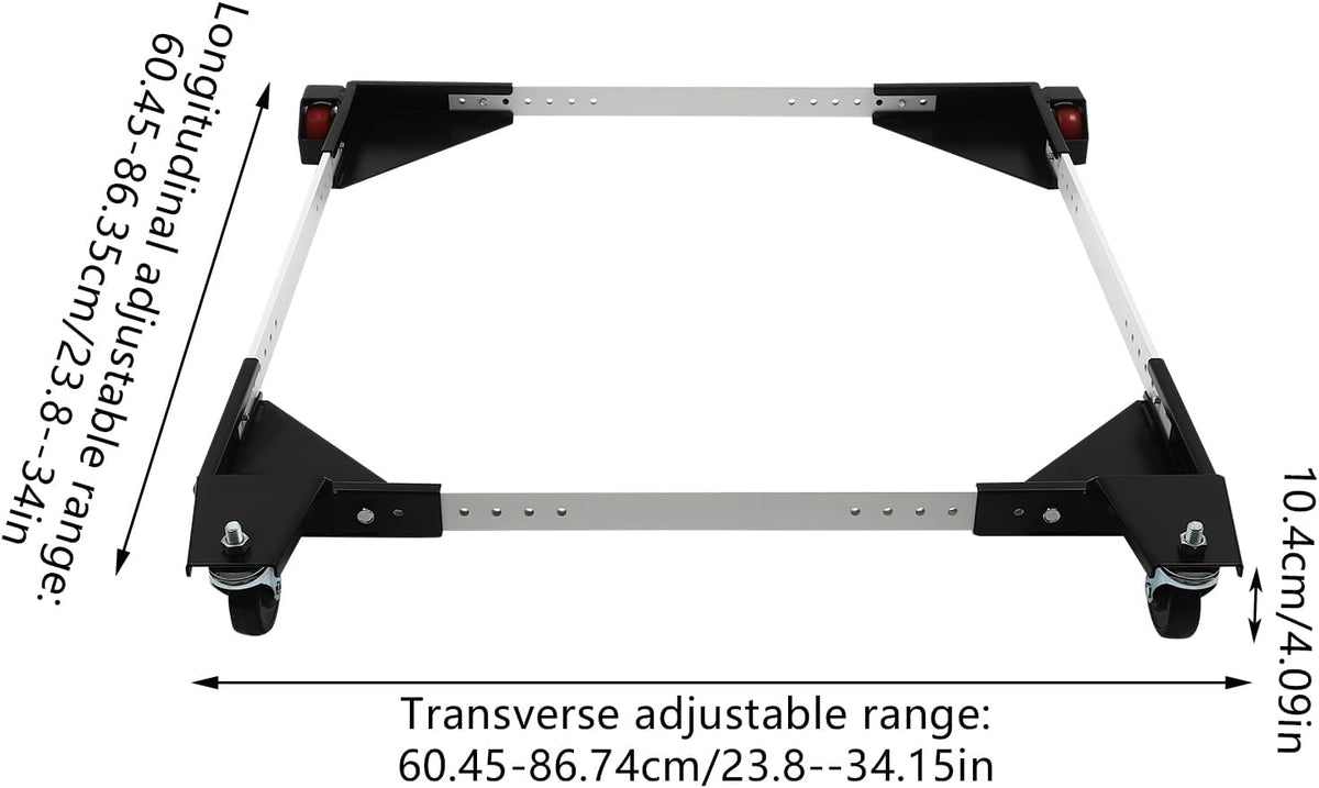 Undercat Mobile Base, Heavy Duty Universal Mobile Base, 1200 lbs Load Capacity, Adjustable Mobile Base from 23.8' x 23.8' to 34.15' x 34' for Mobilizing Small Mechanical Equipment, Home Appliances
