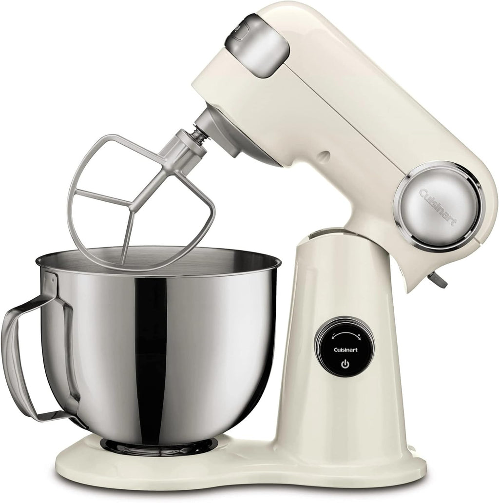 Cuisinart SMD-50CRM Precision Pro 5.5-Quart Digital Stand Mixer with 12-Speeds, 3 Preprogrammed Food Prep Settings, Mixing Bowl, Chef's Whisk, Flat Mixing Paddle, Dough Hook, and Splash Guard, Cream