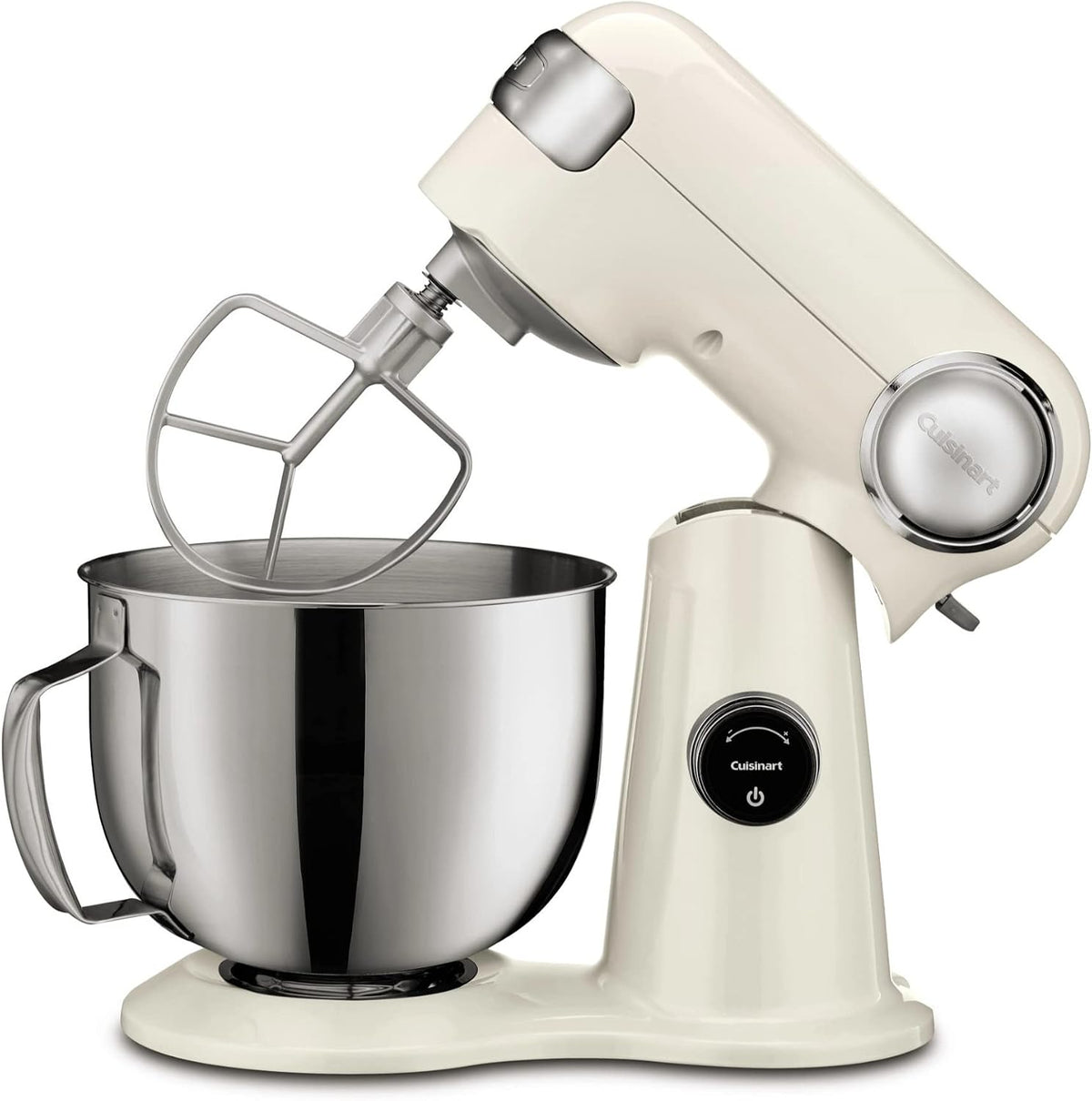Cuisinart SMD-50CRM Precision Pro 5.5-Quart Digital Stand Mixer with 12-Speeds, 3 Preprogrammed Food Prep Settings, Mixing Bowl, Chef's Whisk, Flat Mixing Paddle, Dough Hook, and Splash Guard, Cream