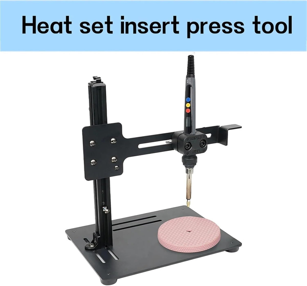Vertical Heat Set Insert Tool Pressing Machine Hot Melt Brass Knurled Nut Embedded Insertion Soldering Iron for 3D Printed Parts