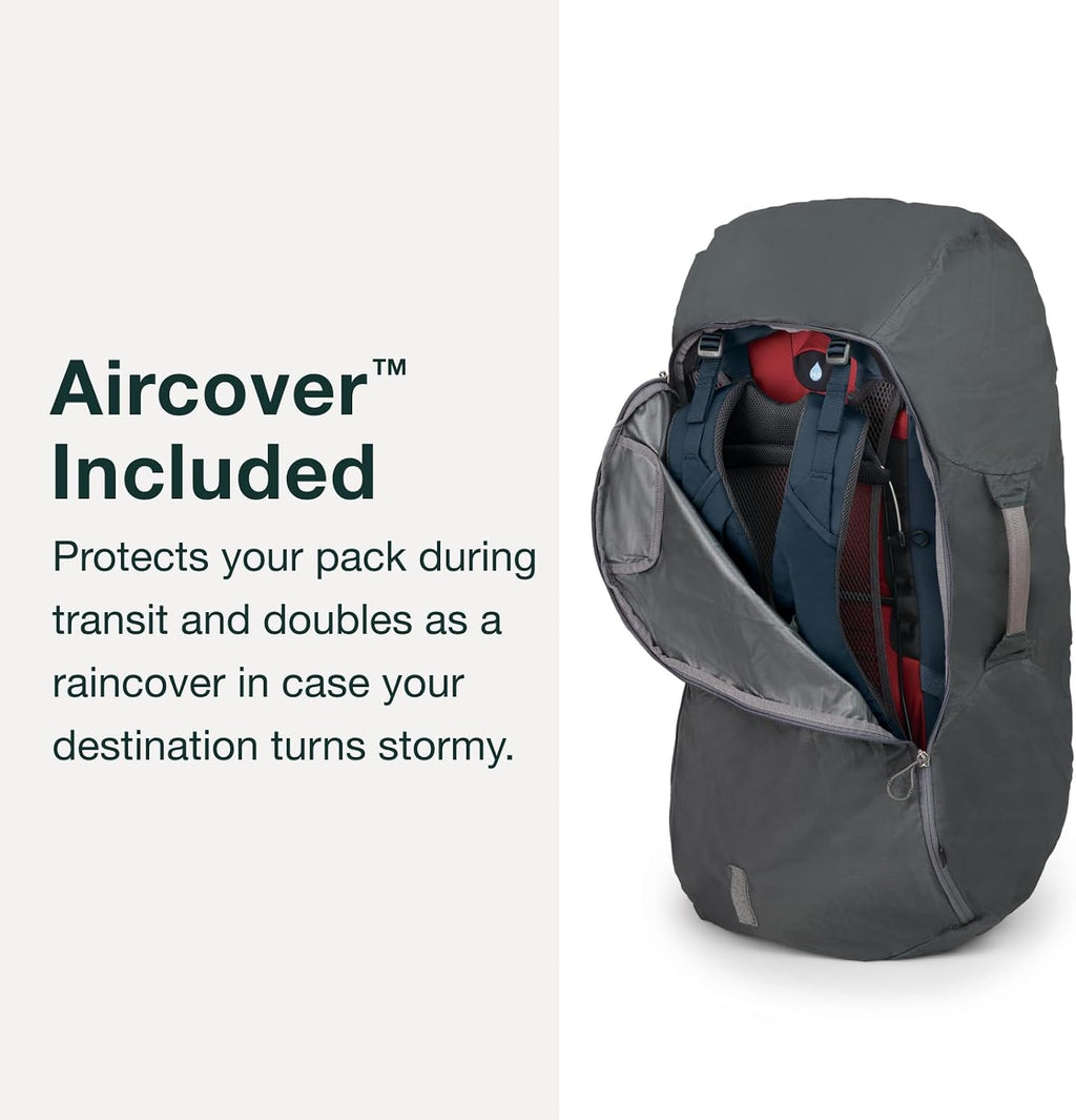 Osprey Farpoint Trek 55L Men's Travel Backpack, Muted Space Blue
