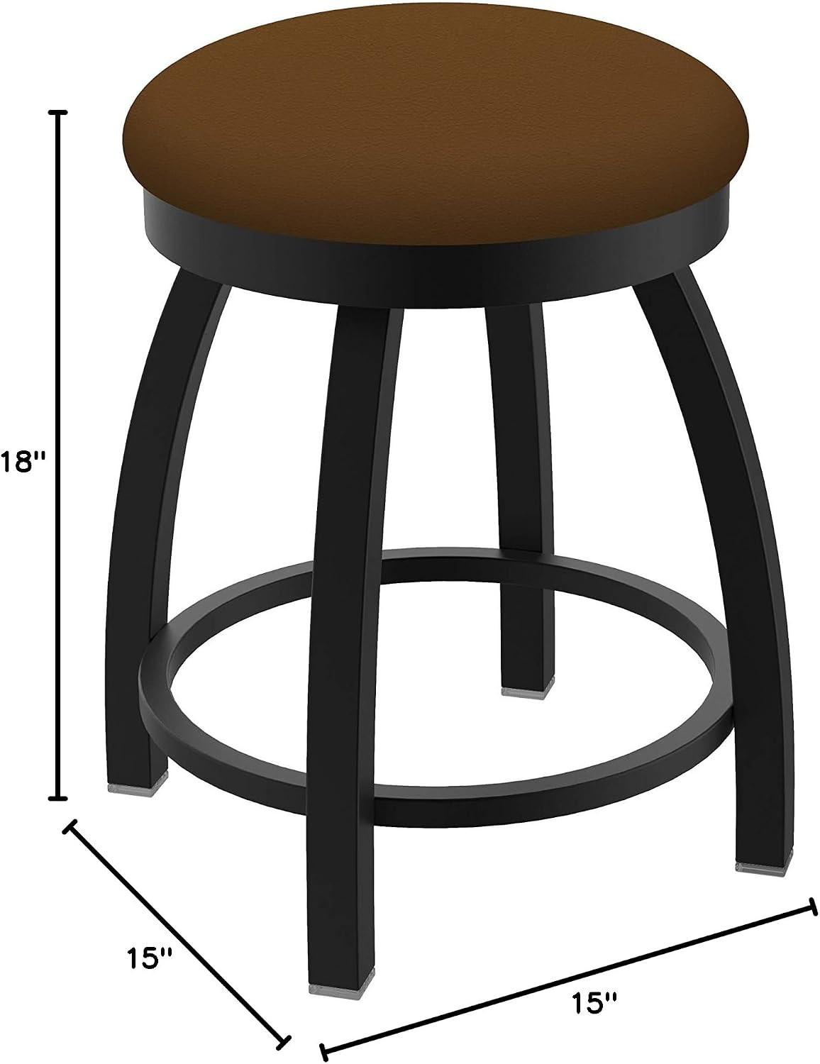 HBS 802 Misha 18' Swivel Vanity Stool with Black Wrinkle Finish and Canter Thatch Seat