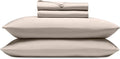 Cozy Earth Luxury Bed Sheet Set - 100% Viscose from Bamboo Fabric, Ultra-Soft & Breathable, Fits Regular & Deep Pocket Mattresses up to 20' - 4 Pieces Queen Sheet Set Driftwood