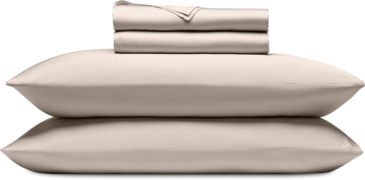 Cozy Earth Luxury Bed Sheet Set - 100% Viscose from Bamboo Fabric, Ultra-Soft & Breathable, Fits Regular & Deep Pocket Mattresses up to 20' - 4 Pieces Queen Sheet Set Driftwood