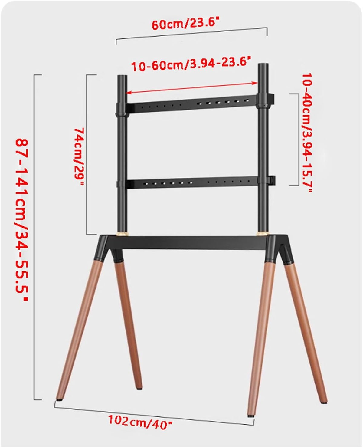 Universal Tv Stand Tv Mount Bracket Tv Floor Stand,Art Stand Mobile Tv Stand for 43-86 Inch, Tvs Sturdy Wood Base Universal Tall Tv Stands with Safety Rope,