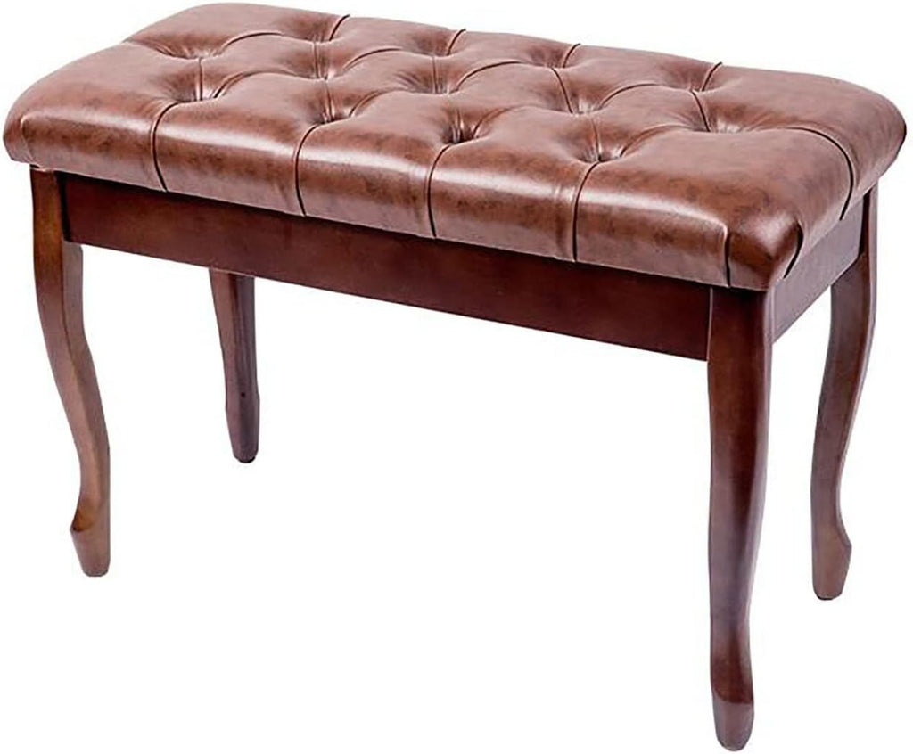Piano Stool,Dressing Table Stoolduet Leather Piano Bench Deluxe Wood Piano Stool with Large Storage Box Keyboard Bench Vanity Stool,76 X 35 X 49Cm,Perfect for Home & Prof,Teak