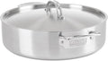 Viking 5-Ply Stainless Steel Casserole Pot with Lid, 6.4 Quart Cookware, Dishwasher and Oven Safe, Induction Ready, Satin Finish
