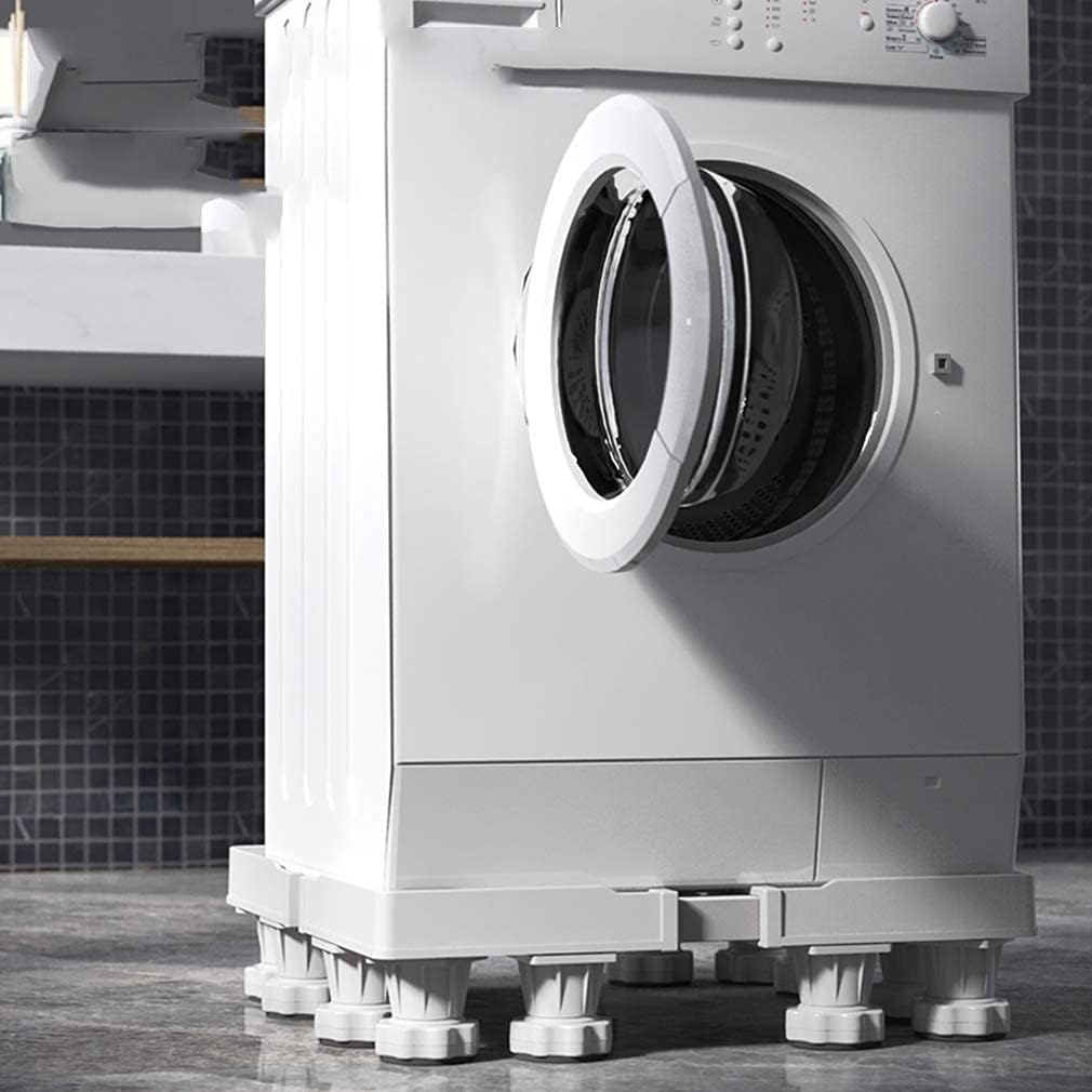 Adjustable Washing Machine Base Heavy Duty Washing Machine Stand Universal Base Dorm Fridge Stand Adjustable Dryer Base 4/8/12 Stainless Steel Feet Washing Machine Stand Pipe