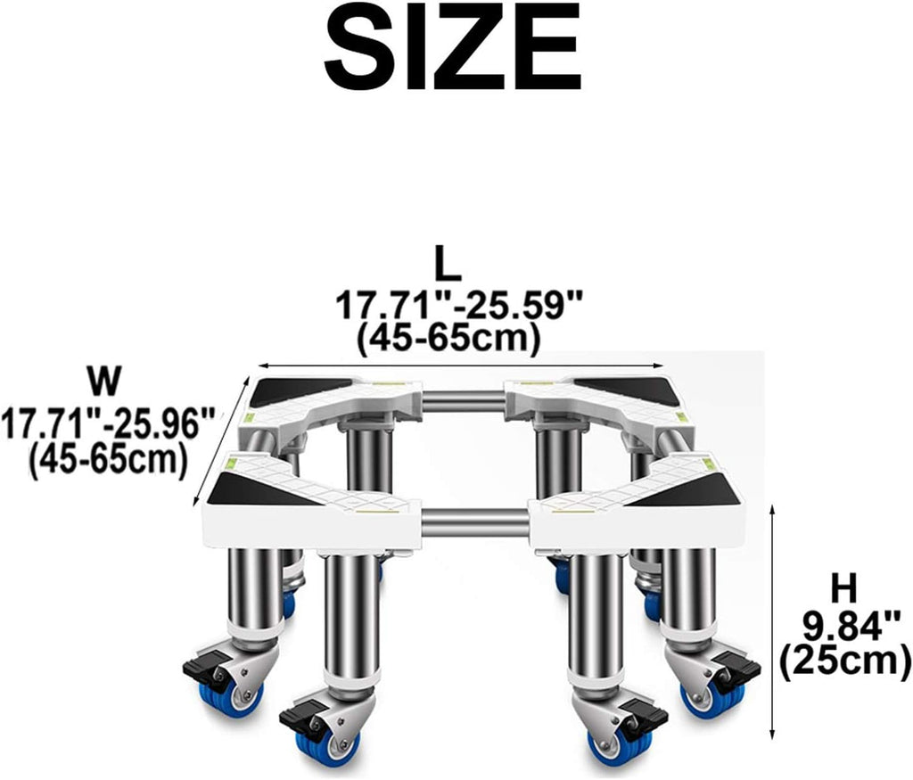 washing machine wheels appliance rollers Heavy Duty Washing Machine Base With Wheels Universal Mobile Base Fridge Stand Locking Swivel Wheels Dryer Stent Appliance Refrigerator Stand Pedestal 45-65cm