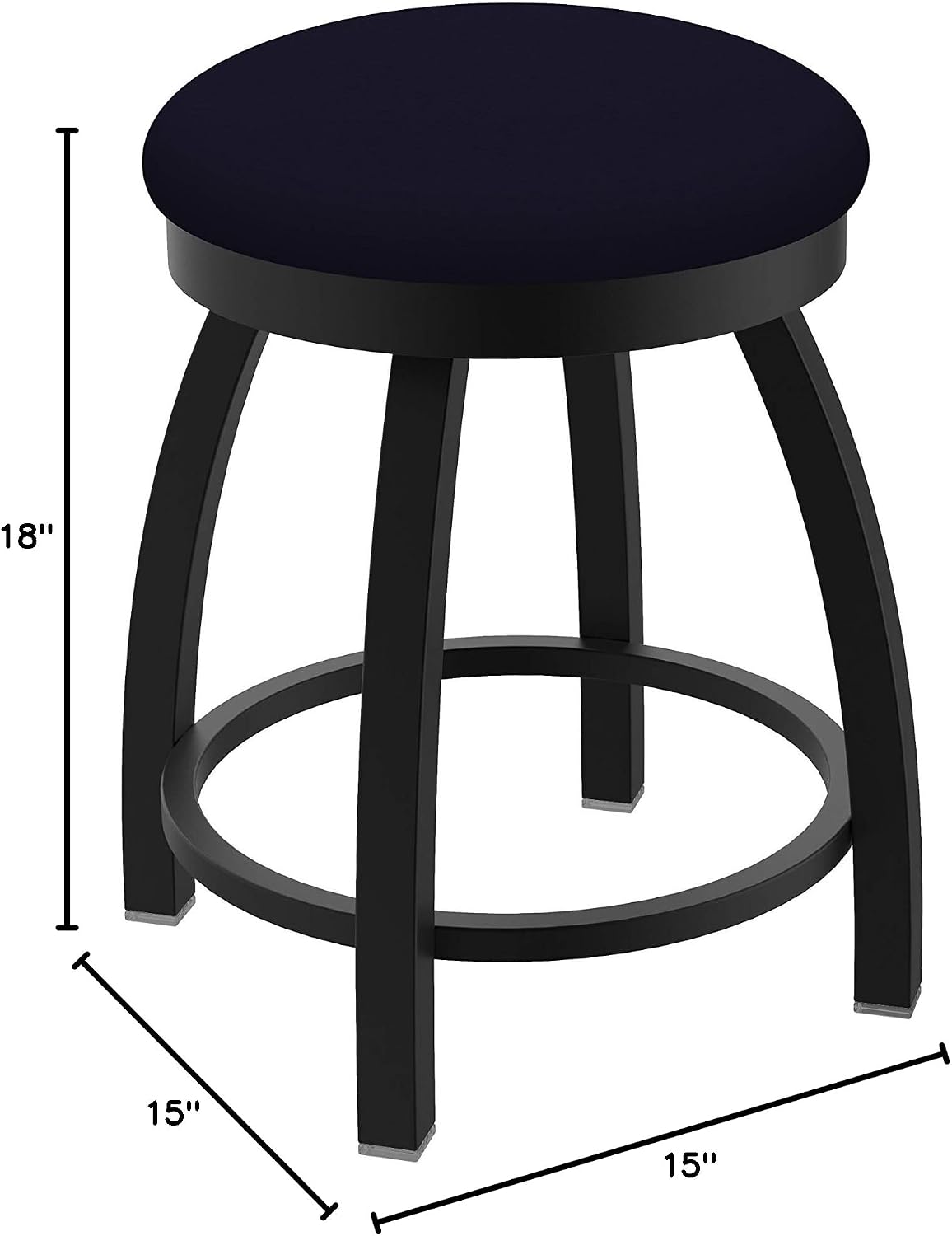 802 Misha 18' Swivel Vanity Stool with Black Wrinkle Finish and Canter Twilight Seat