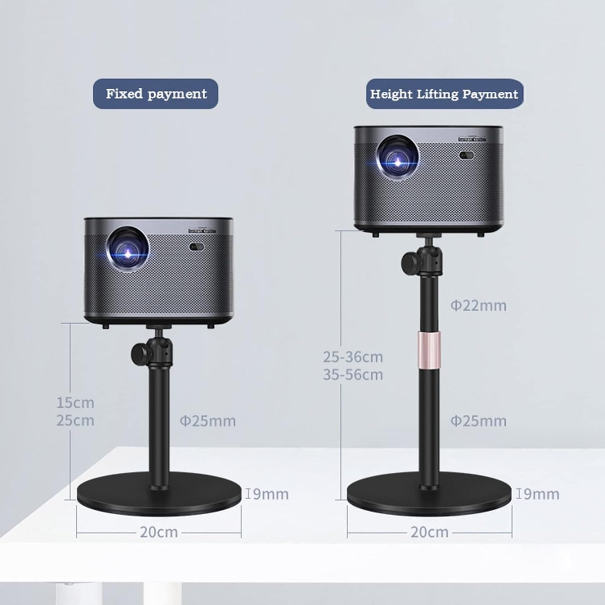 Projector Mount Universal Projector Stand Desktop Household Bedside Shelf 360 ° Universal Enlarged Thickened Base Placing Table Projector Floor Shelf Adjustable Office Projector Stand ( Color : 25-36c