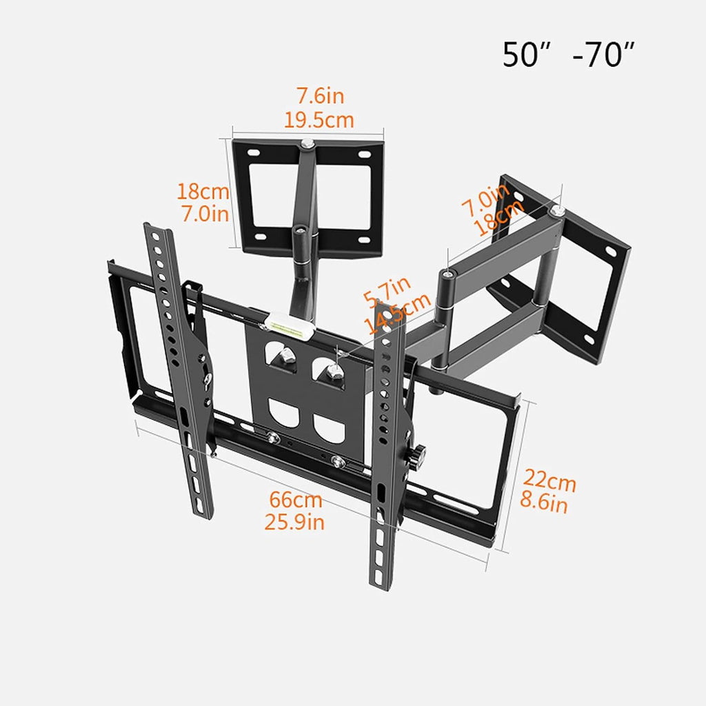 Universal TV Stand TV Stand Base Six-arm Corner TV Bracket Full Motion Wall Mount Extension Swivel Tilt TV Bracket with Dual Base Fits Most 32 to 70 Inch Flat Screen TV Tv Stand Mo,Yellow-L