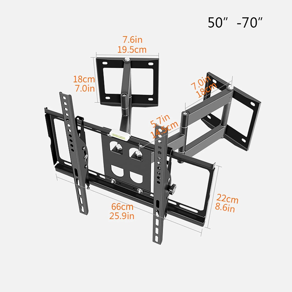 Universal TV Stand TV Stand Base Six-arm Corner TV Bracket Full Motion Wall Mount Extension Swivel Tilt TV Bracket with Dual Base Fits Most 32 to 70 Inch Flat Screen TV Tv Stand Mo,Yellow-L