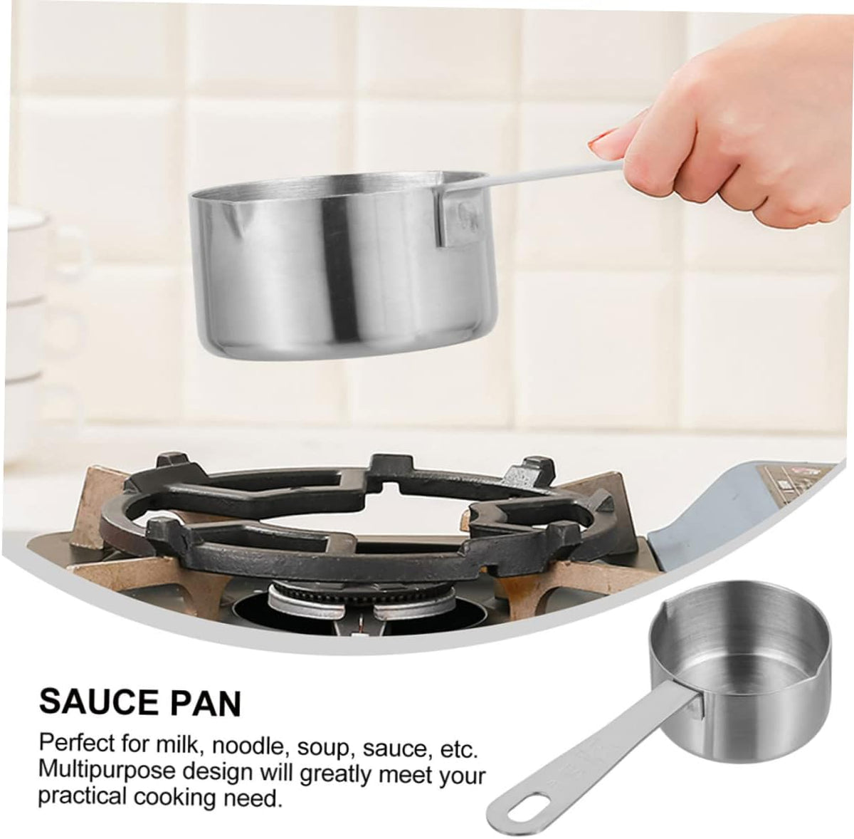 1pc Saucepan Egg Skillet Egg Frying Pan Steel Milk Pan Warmer Pot Butter Sauce Pan Saucier Pan Little Pot Baking Pastry Induction Frying Pan Rim Stainless Steel Baby Pot