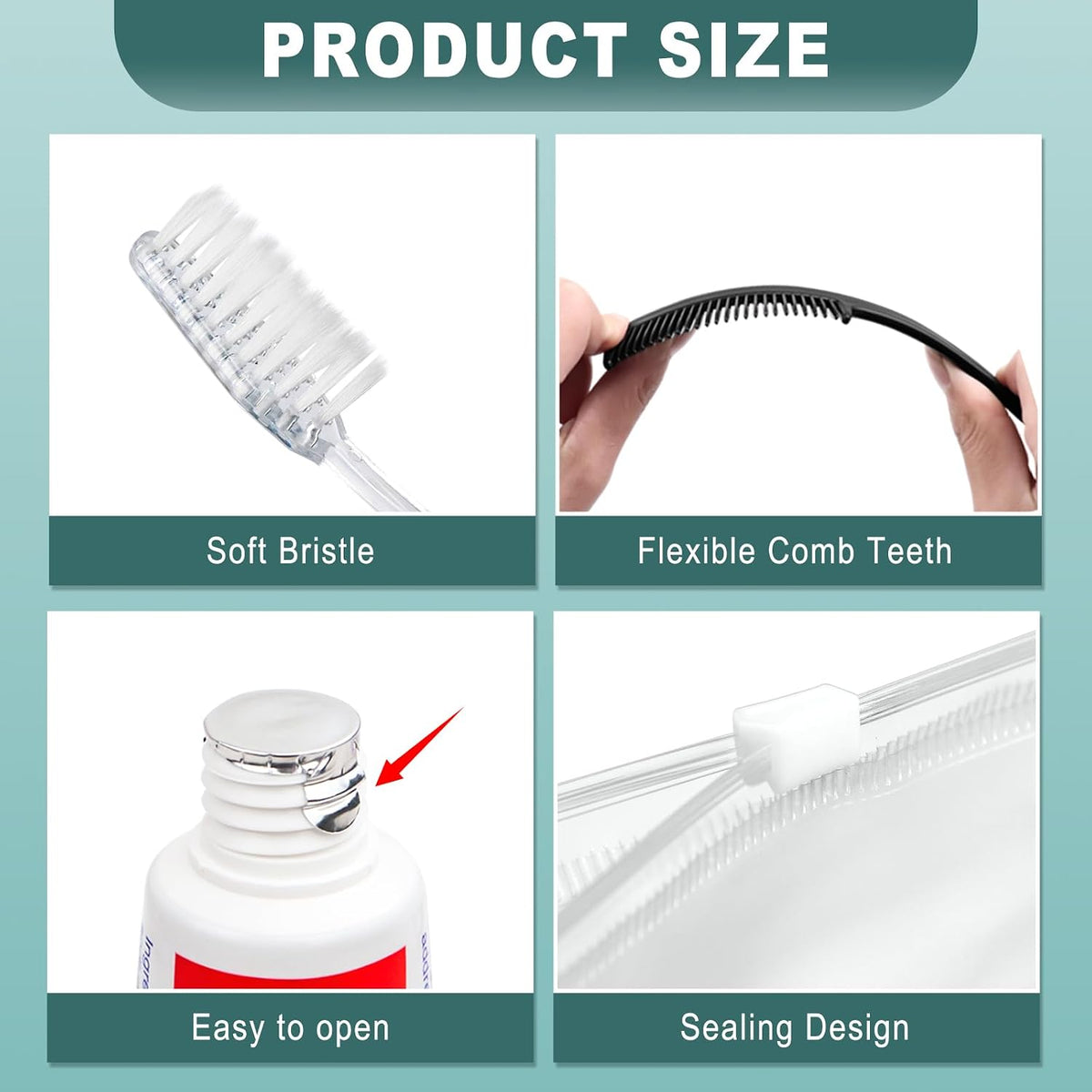 100 Sets Personal Hygiene Kit Bulk, Disposable Toothbrushes with Toothpaste Floss Comb Soap Cover Shampoo Body Wash and Vanity Kit, Toiletry Kits Homeless Supplies Bulk for Women,Men,Travel,Homeless