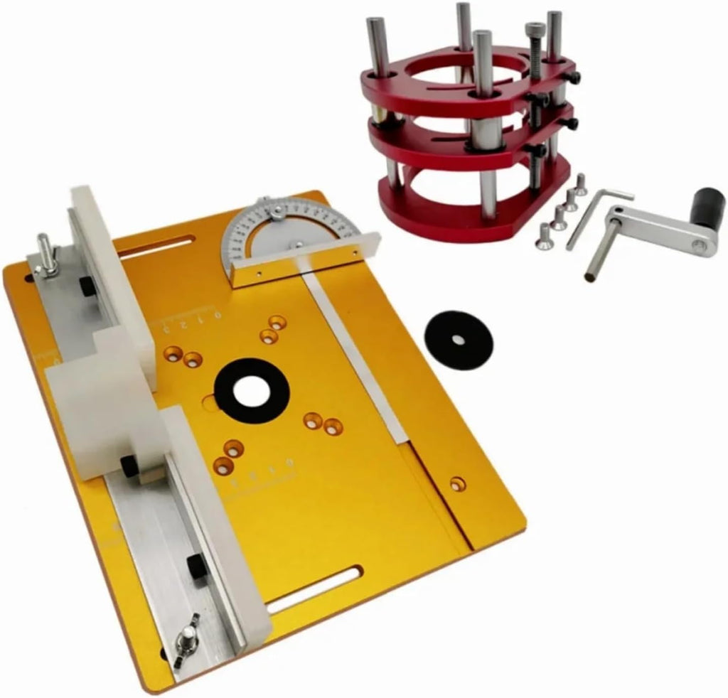 Aluminum Router Table Insert Plate Router Lift Kit for 65mm Diameter Motors Woodworking Workbench Trimmer Engraving Machine Tool(C)