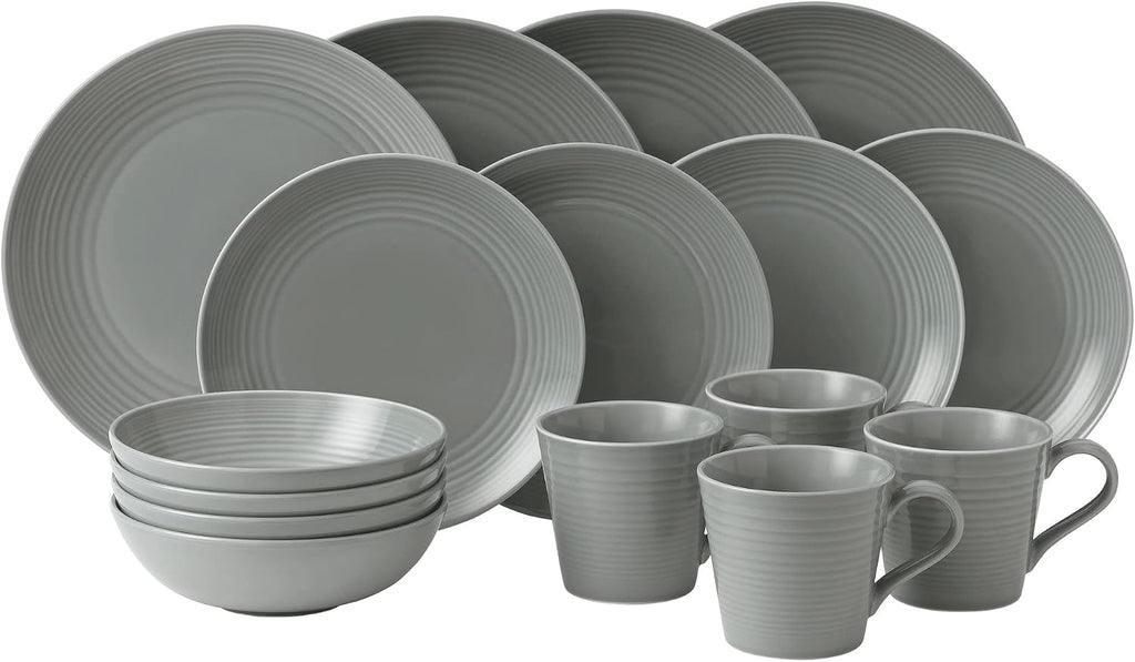 Royal Doulton Exclusively for Gordon Ramsay Maze Dark Grey 16-Piece Dinnerware Set