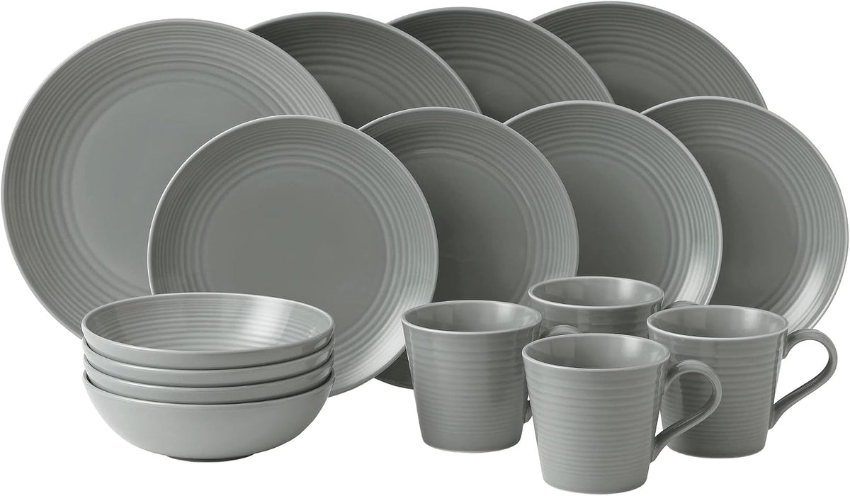 Royal Doulton Exclusively for Gordon Ramsay Maze Dark Grey 16-Piece Dinnerware Set