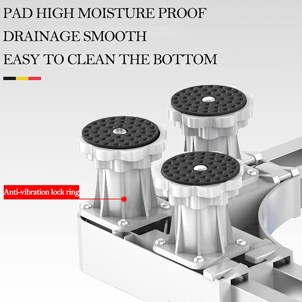 Washing Machine Stand, Adjustable Portable Mini Fridge Riser, Movable Washer and Dryer base, Universal Laundry Pedestal for Washer and Dryer, 51-44cm ( )