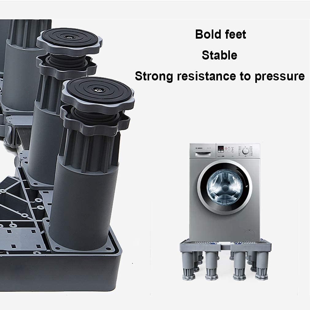 Adjustable Washing Machine Base Upgraded Washing Machine Stand Universal Fridge Base Stand Retactable Furniture Base Bracket Adjustable 47.5-63cm Stand Heavy Machines Stand 4/