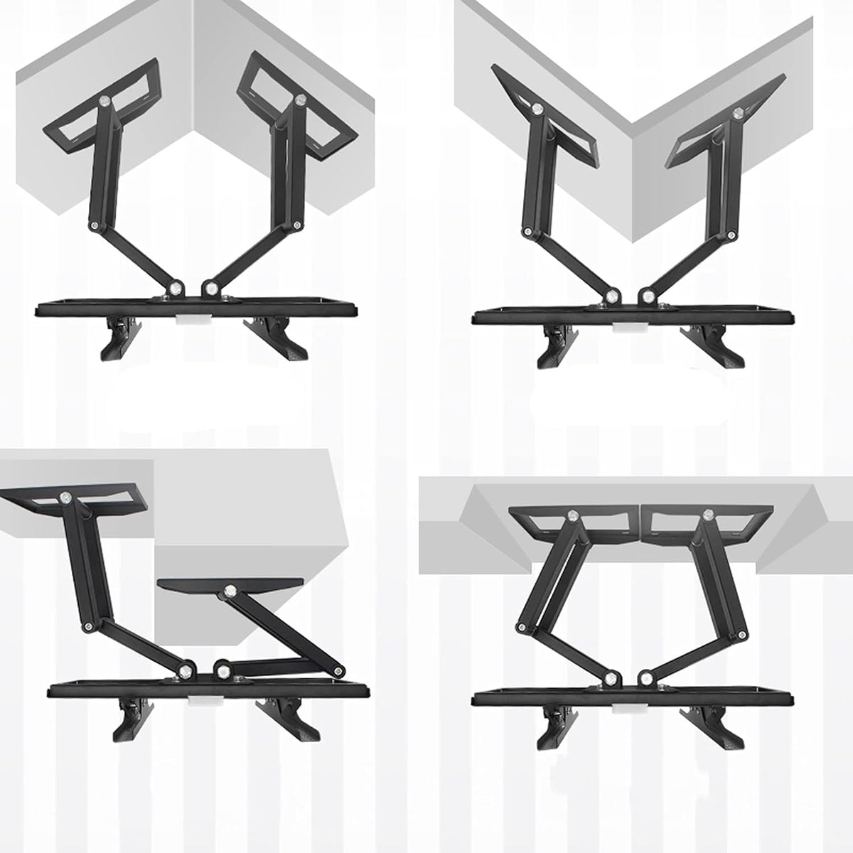 Universal Tv Stand Tv Stand Base Six-Arm Corner Tv Bracket Full Motion Wall Mount Extension Swivel Tilt Tv Bracket with Dual Base Fits Most 32 to 70 Inch Flat S,Yellow-L