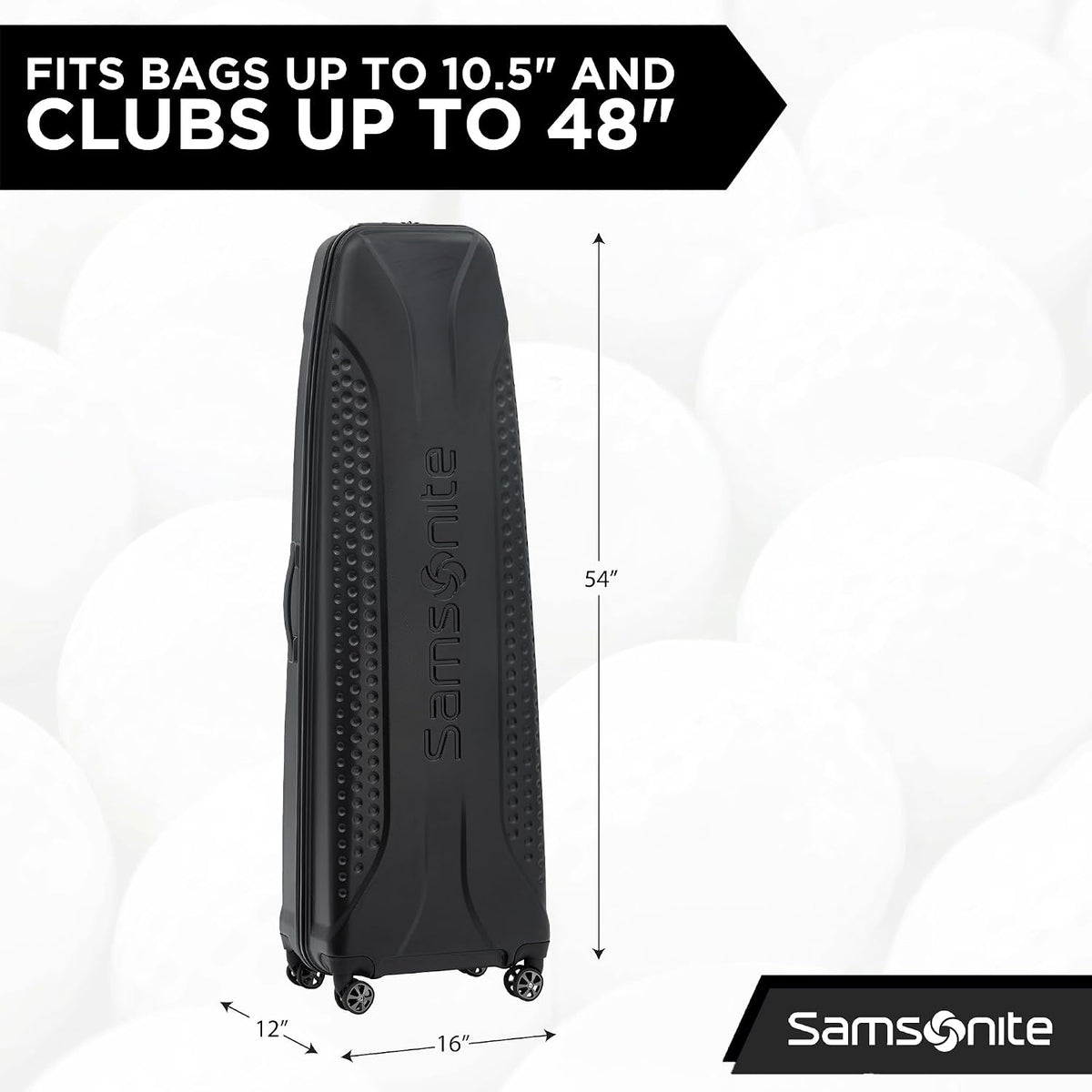 Samsonite Tour Pro Golf Travel Bags for Airlines, Hard Shell Golf Travel Case with Durable ABS, 360° Multi-Directional Shark Wheels, Lightweight Golf Club Travel Bag