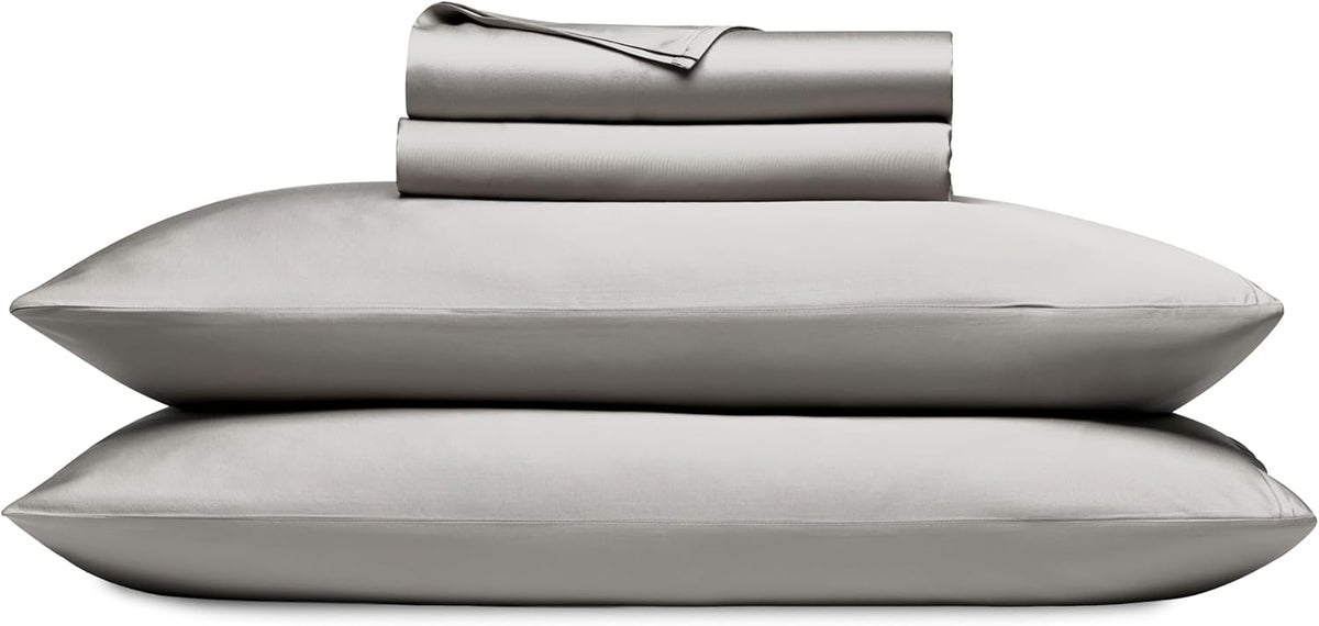 Cozy Earth Luxury Bed Sheet Set - 100% Viscose from Bamboo Fabric, Ultra-Soft & Breathable, Fits Regular & Deep Pocket Mattresses up to 20' - 4 Pieces Queen Sheet Set Gray