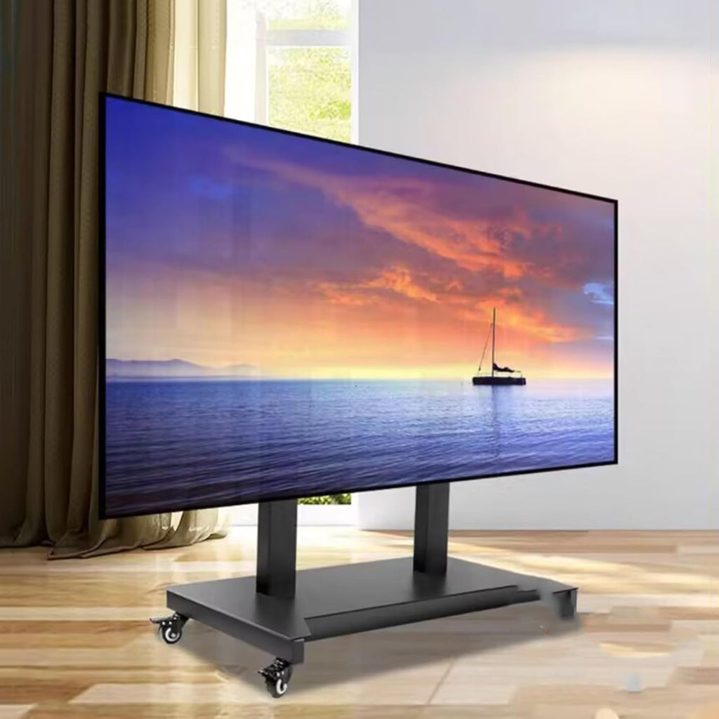 tv Mount- Motorized - Mobile TV Cart On Wheels - Motorized TV Lift, Mobile TV Stand Cart with Height Adjustable, 4 Step Height Memory Function, Motorized TV Lift Fits 5