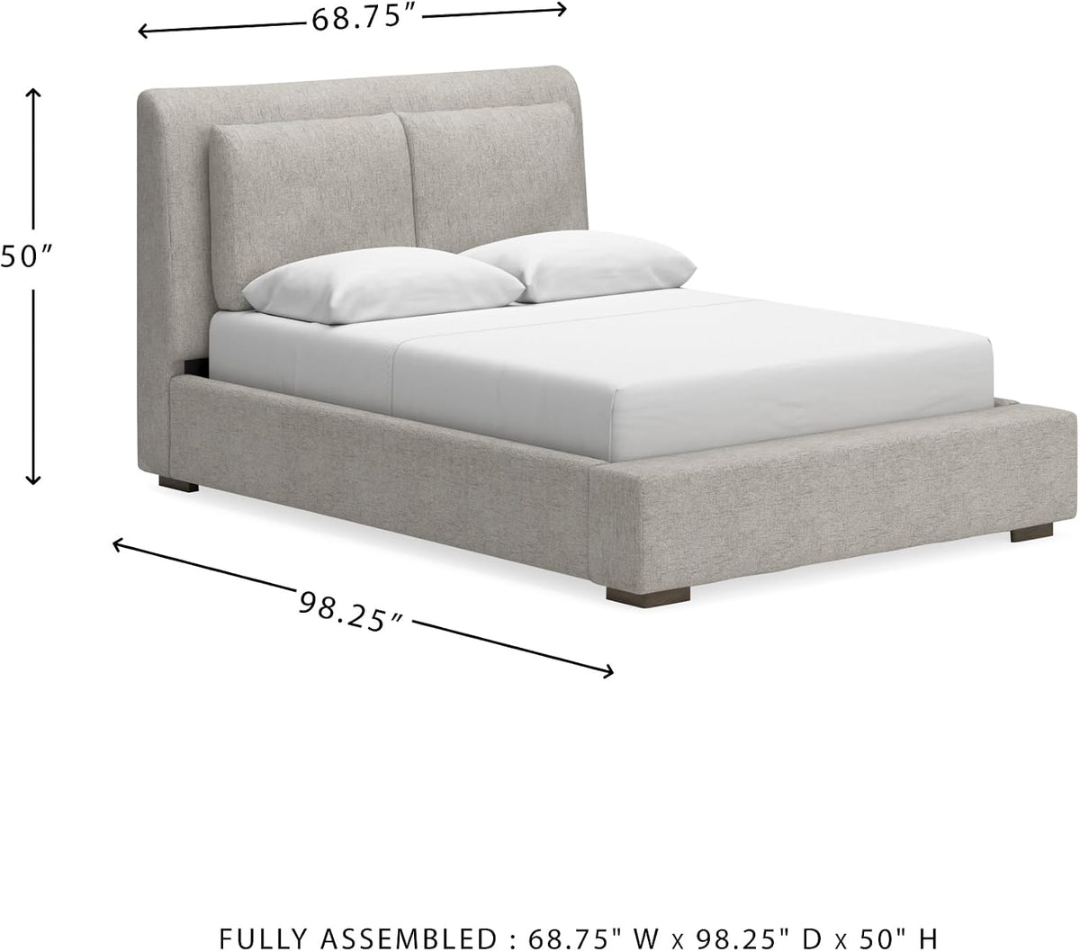Signature Design by Ashley Cabalynn Casual Queen Upholstered Bed, Foundation or Box Spring Needed, Beige