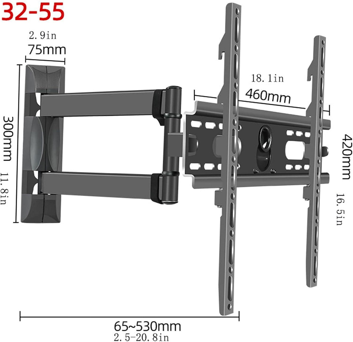 Universal TV Stand TV Stand Base Wall Mounted TV Mounting Rack Home Living Room Telescopic Rotating Folding TVs Rack Office Conference Room LCD Display Bracket''32-55''inch Tv Stan