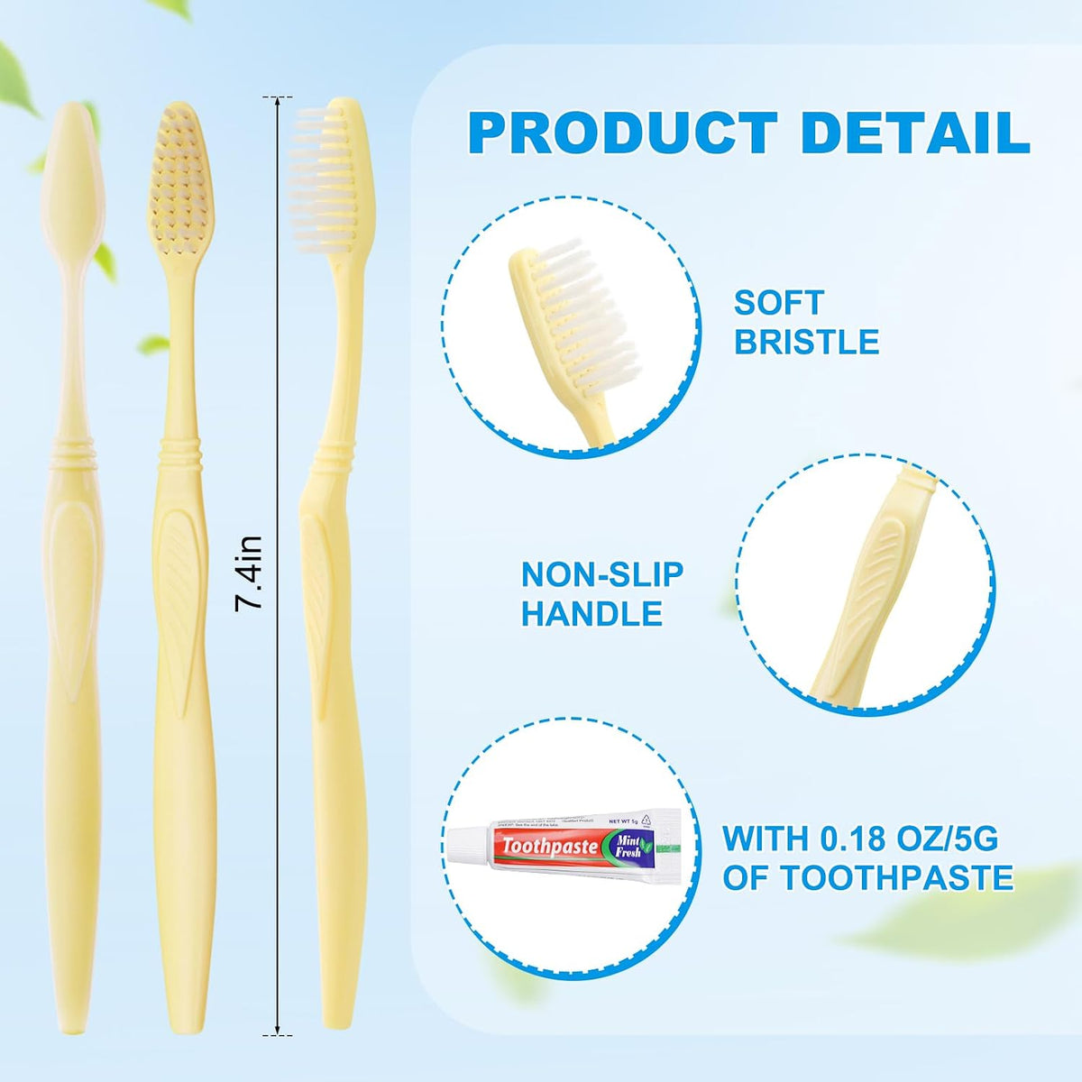 Disposable Toothbrush with Toothpaste Set, Individually Wrapped Soft Bristles Travel Size Manual Toothbrushes Kit in Bulk for Hotel/Travel/ Business/Donation/Homeless/Charity/Camping (1000 Pack)