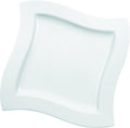 Villeroy & Boch NewWave Collection Square Salad Plates, Set of 4, 9.5 x 9.5 x 1 in, 6.25 in inner, Premium Porcelain, Made in Germany, Rich, Creamy White