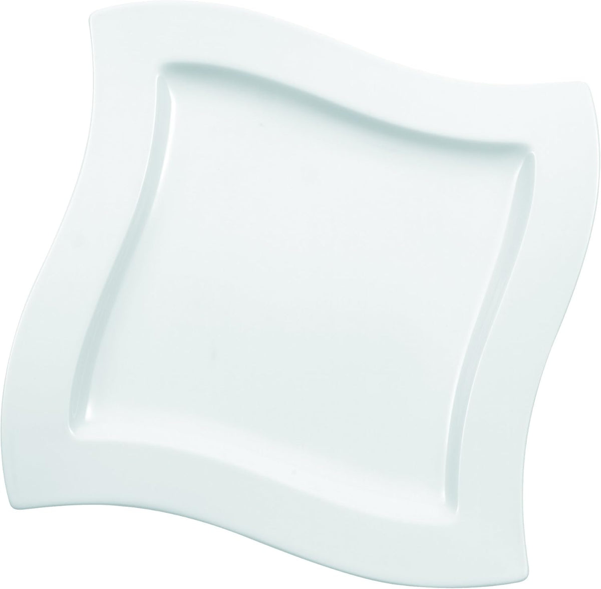 Villeroy & Boch NewWave Collection Square Salad Plates, Set of 4, 9.5 x 9.5 x 1 in, 6.25 in inner, Premium Porcelain, Made in Germany, Rich, Creamy White