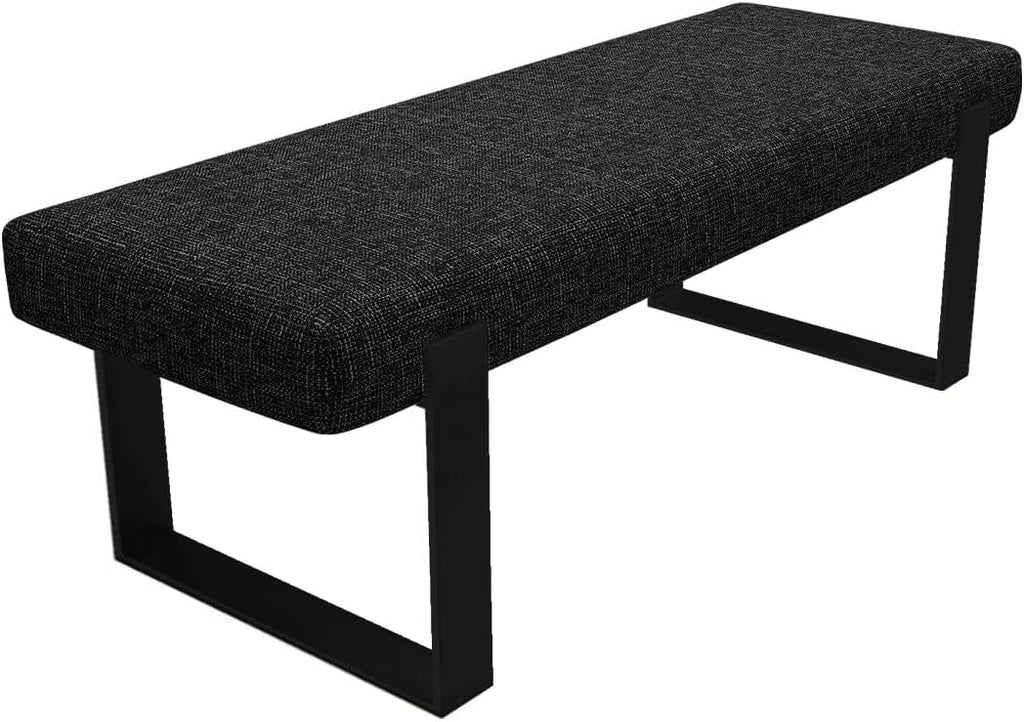 VANT Upholstered Bed Bench - Weave Prestige - Matte Black - Contemporary Modern, Bedroom Bench Seat, Hallway, or Entryway