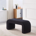 Minimalist Entryway Shoe Bench, Upholstered Bed End Bench, Vanity Stool/Ottoman/Footrest, Modern Arched Benches for Front Door, Living Room, Hallway, Make-up Room(Black,17.3''x15.7''x16.9'')