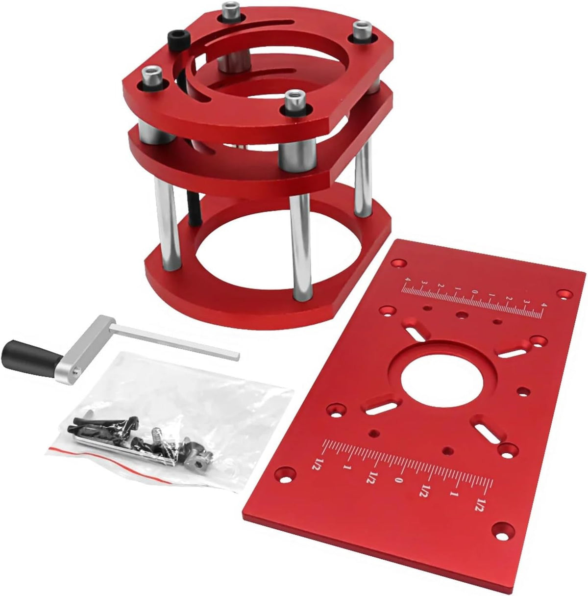 Router Lift with Fixed Base - Aluminum Router Insert Plate - Woodworking Universal Router Lift Base for 65mm Dia Router Motor(B)