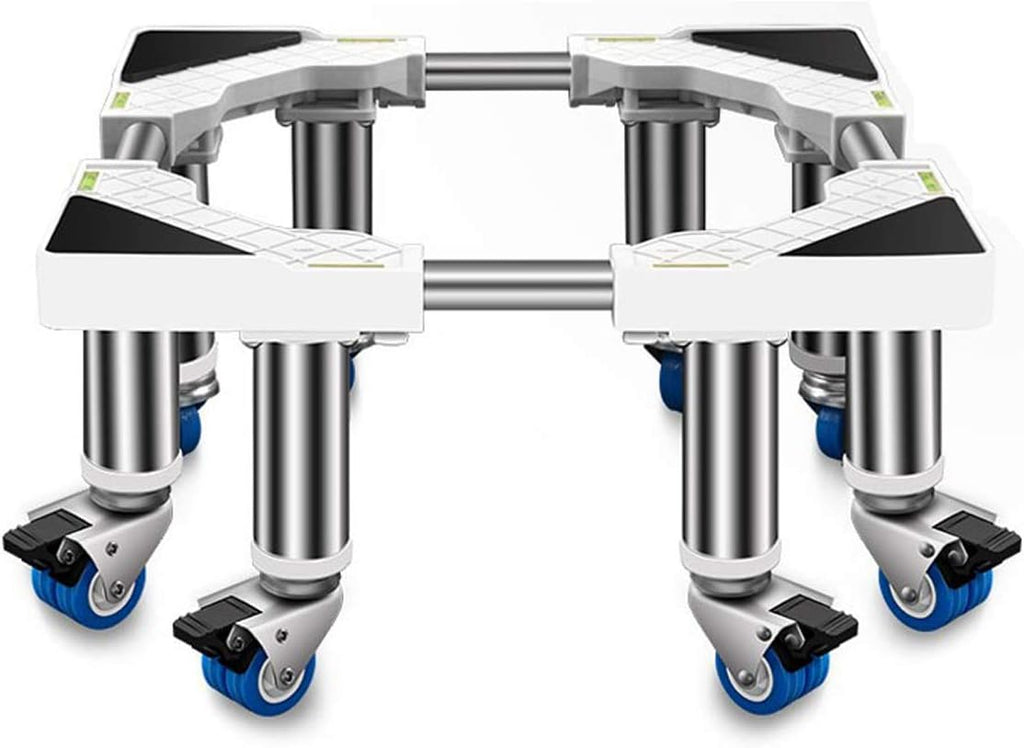 Adjustable Washing Machine Base Heavy Duty Washing Machine Base with Wheels Universal Appliance Trolley Multifunctional Fridge Stand Dryer Base Bracket 45-65cm Moving Home App