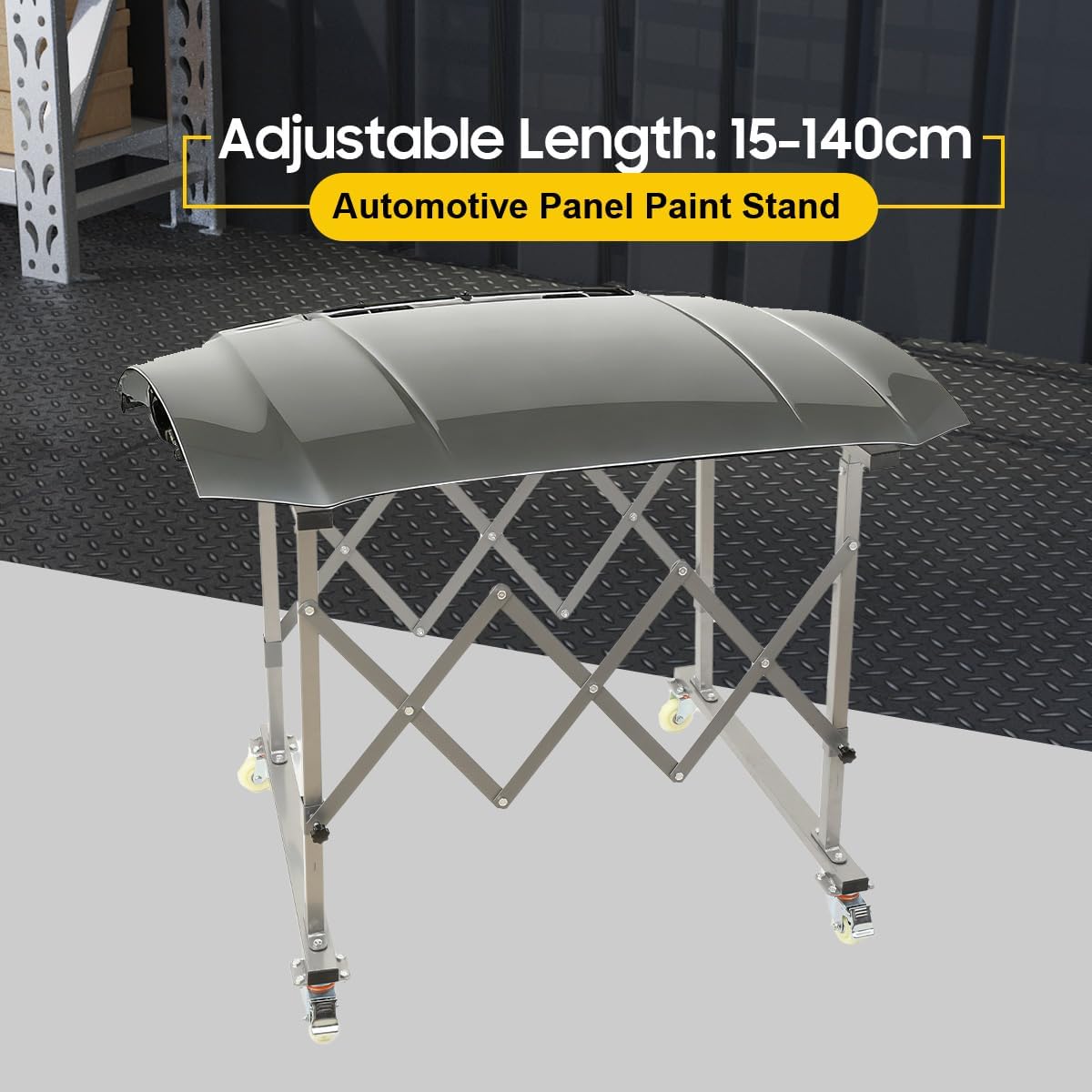 Automotive Panel Paint Rack, Mobile Telescopic Universal Paint Stand, Adjustable Mechanical Panel Paint Stand, Carbon Steel Panel Paint Stand,Silver