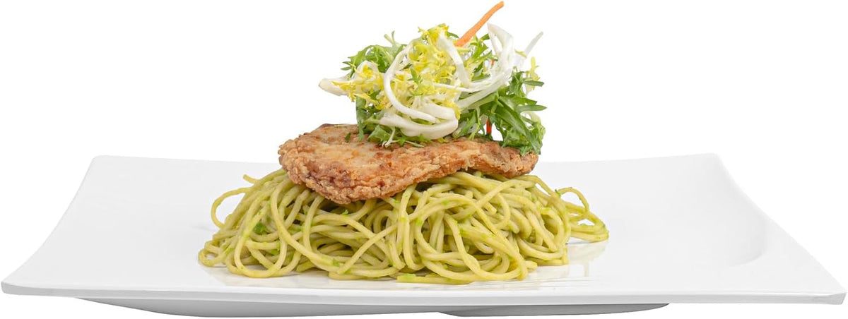 Restaurantware Voga 12 x 12 Inch Serving Plates 10 Square Pasta Plates - Premium Top-Rack DIshwashable White Melamine Serving Platters Serve Appetizers Or Desserts For All Occasions