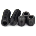 7/8'-9x7/8 Socket Set Screws, Cup Point, Coarse, Alloy, Black Oxide, 10-Pack