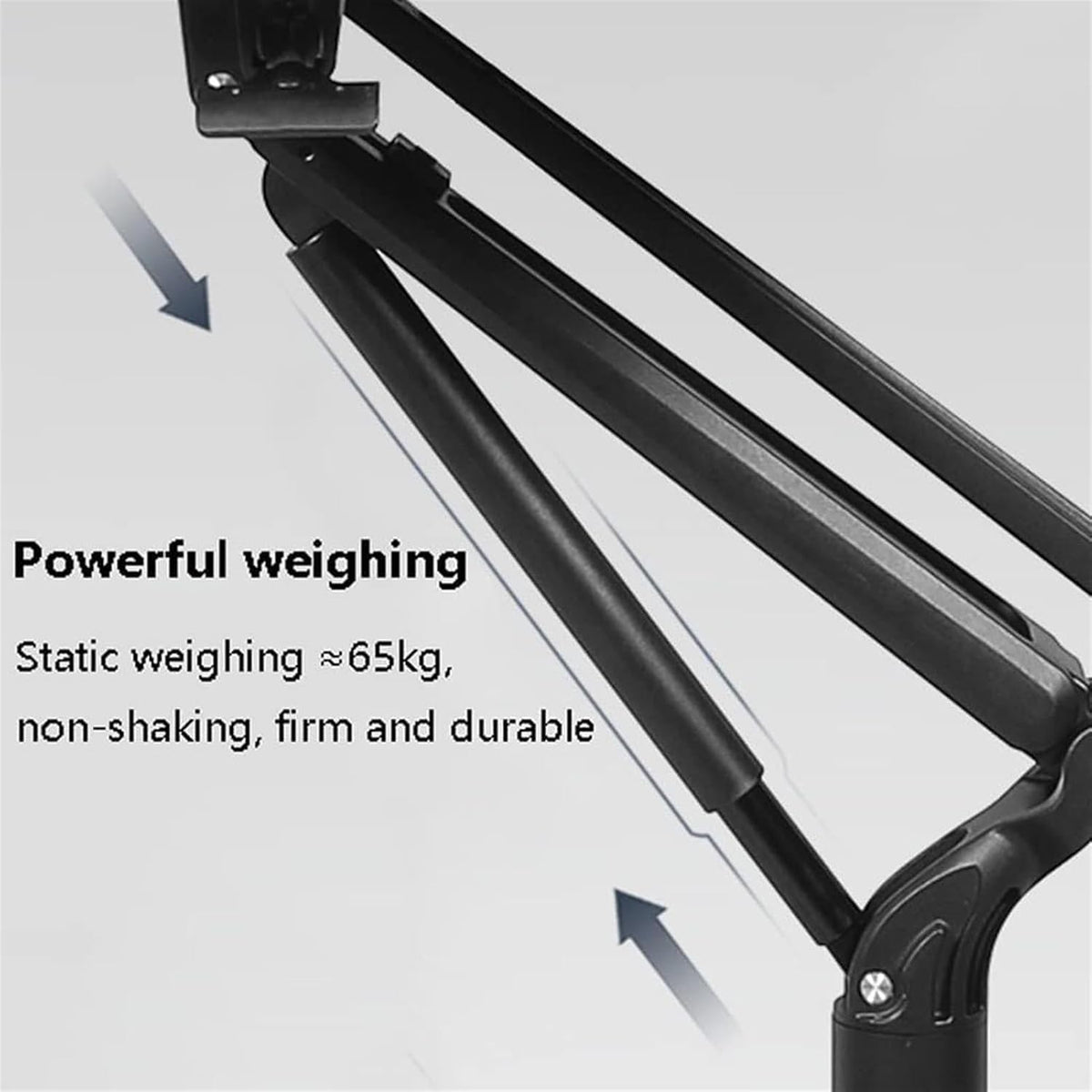 Height Adjustable Overbed Table with Wheels Pneumatic Mobile Standing Desk for Home Use Portable Laptop Desk Rolling Computer Cart