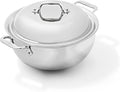 All-Clad D3 3-Ply Stainless Steel Dutch Oven 5.5 Quart Induction Oven Broiler Safe 600F Pots and Pans, Cookware Silver