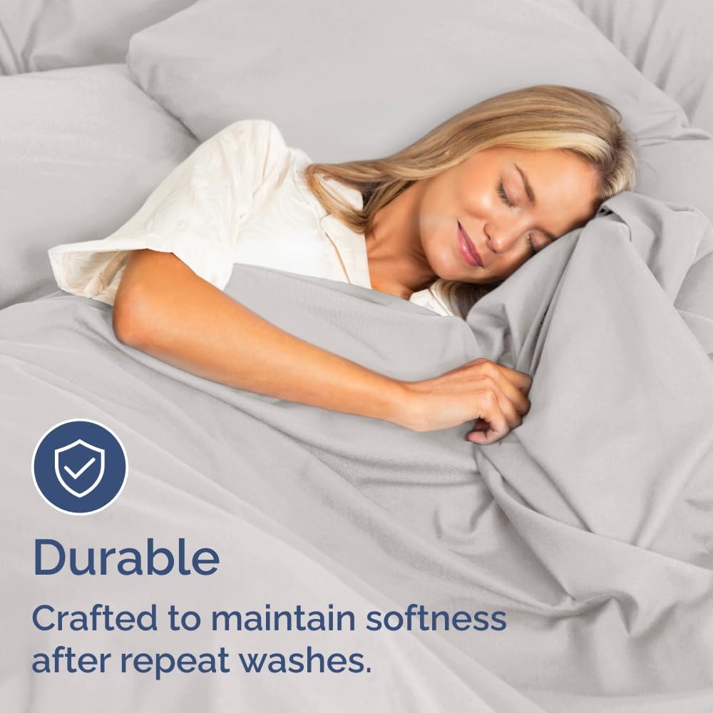 Bulk Case Pack of 12 Sheet Sets - (12) Complete Queen Size Sheet Sets with Deep Pockets - Wholesale Bulk Bedding for Hotels, Spas & Airbnbs - Breathable, Cooling & Wrinkle Free - (Queen, French Grey)