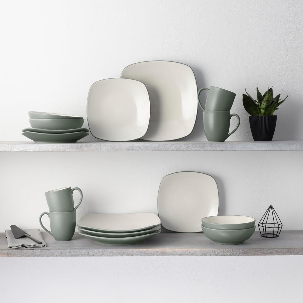 Noritake Colorwave Green 16-Piece Square Set, Service for 4 in Green