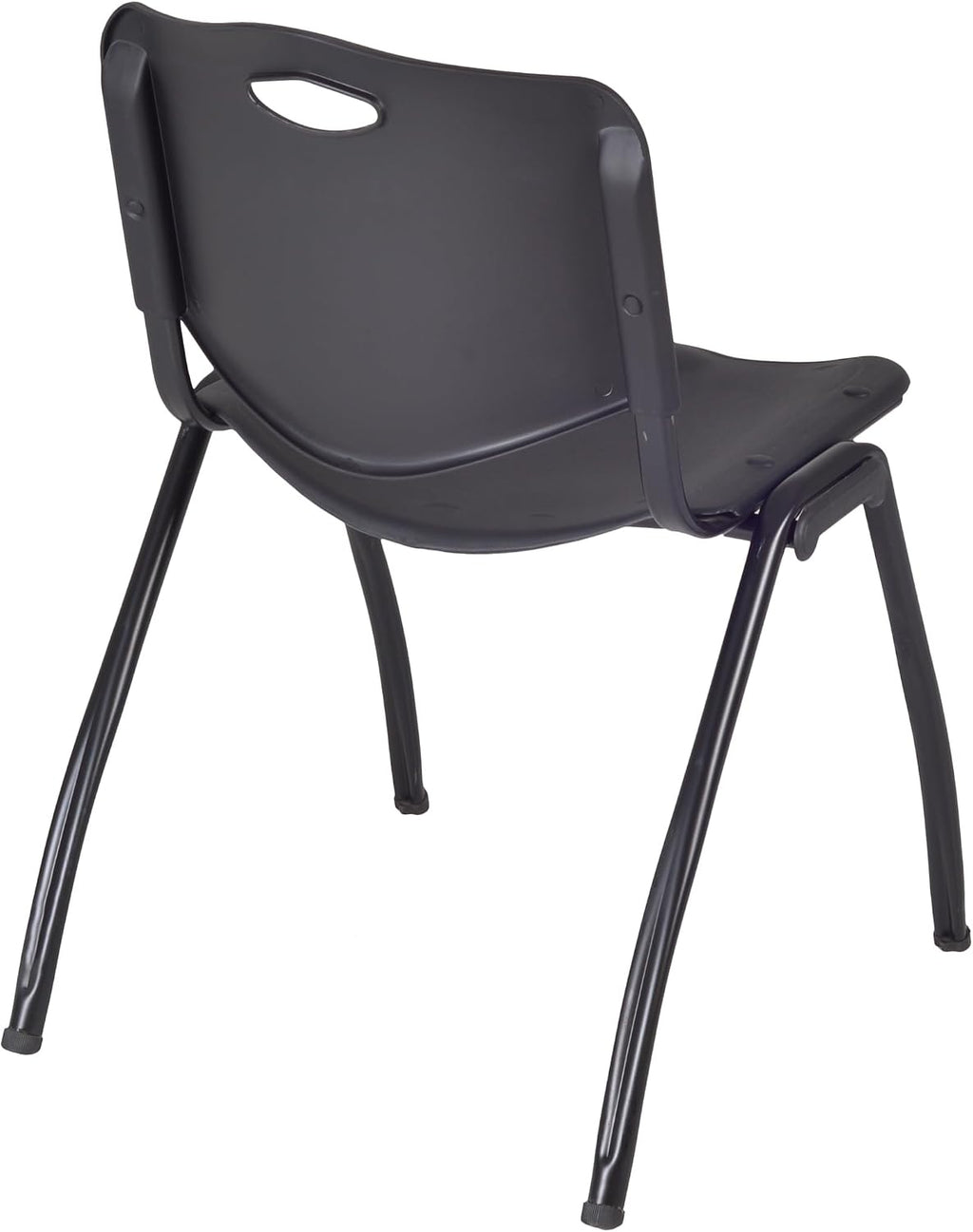 Regency Cain 42 in. Square X-Base Breakroom Table- Mahogany & 4 M Stack Chairs- Black