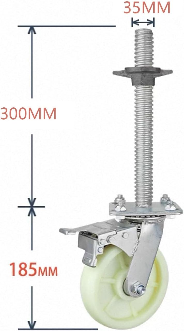 8Inch HeavyDuty Scaffold Casters with Brake Adjustable 6Inch Base Universal Mobile Frame Wheels for Easy Maneuverability and Stability in Construction Projects