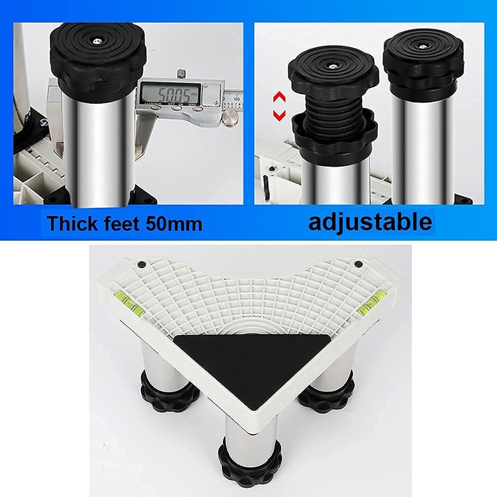 Multi-Functional Adjustable Base with 8/12 Strong Feet Washing Machine Universal High Rack Length/Width 42-66cm Tumble Dryers Base Stand Refrigerator Holder Bracket - 400kg (1