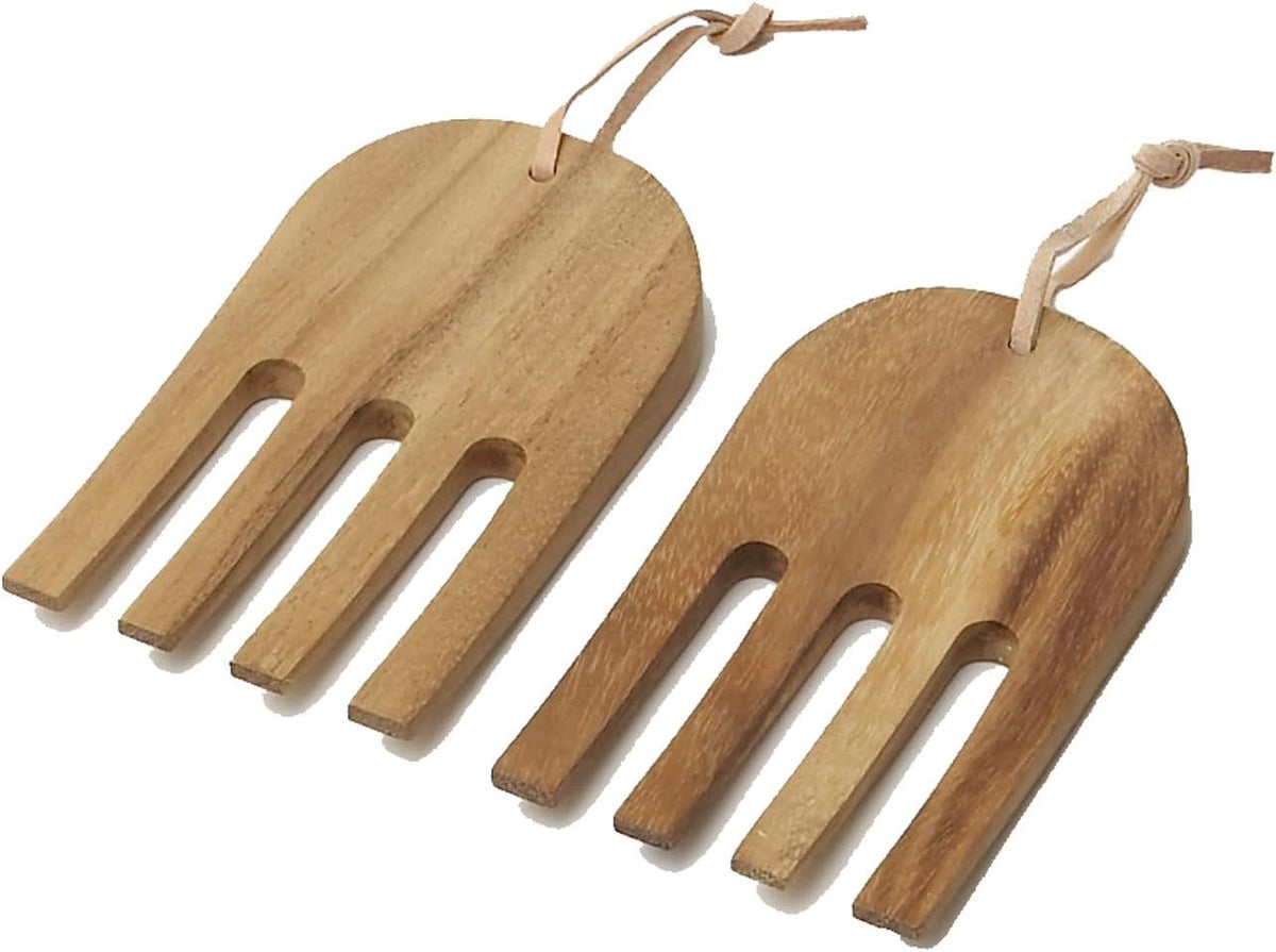 Woodard & Charles Acaica Wood 12' x 5' Serving Bowl Set with Serving Hands, 3 Piece Set ★★PACK OF 4★★