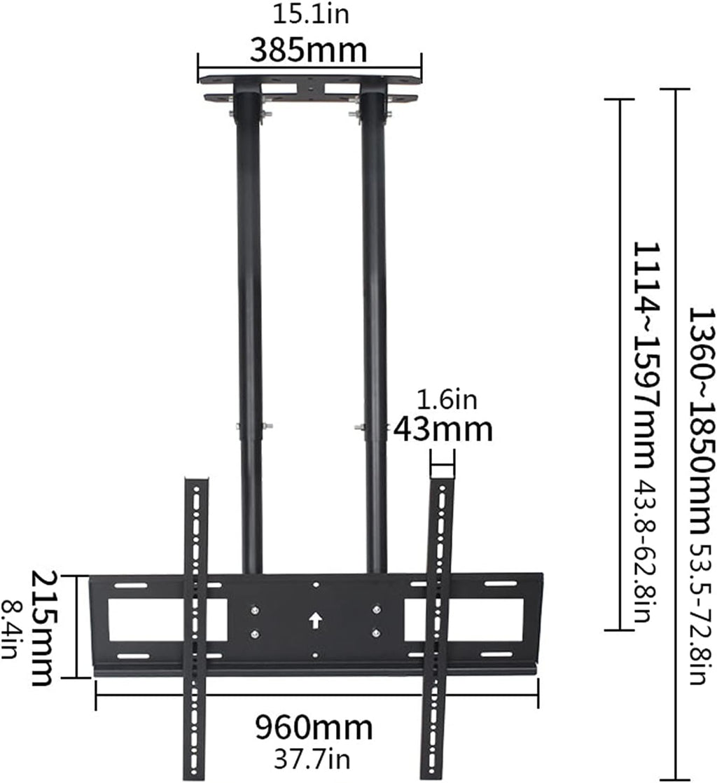 Universal TV Stand TV Stand Base TV Ceiling Mount Bracket Telescopic Tilt Adjustable TV Stand Double Pole Single Screen Hanger for Most 60-100 Inch LED, LCD Flat Screen TVs Tv Stan