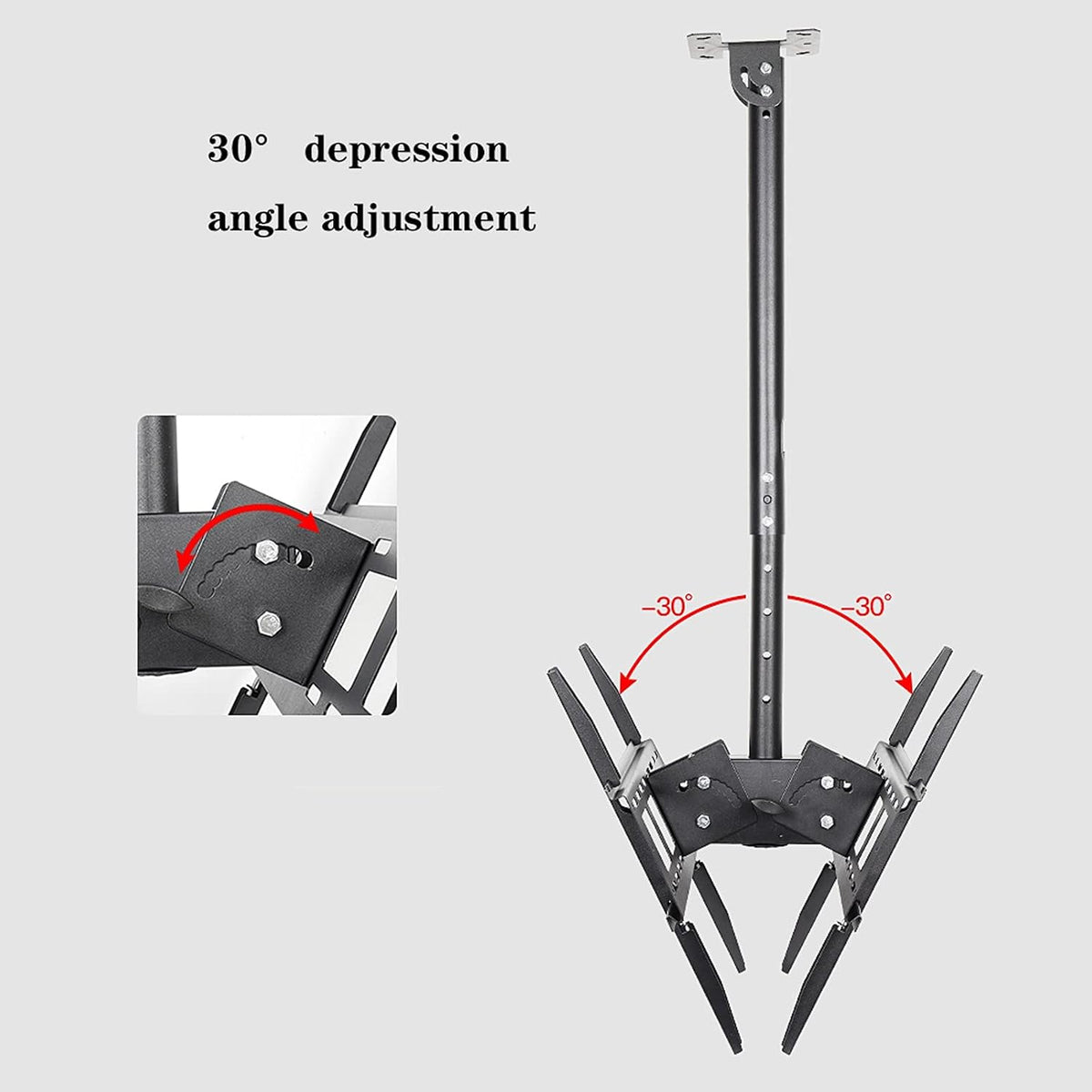 Universal TV Stand TV Stand Base Ceiling TV Bracket Dual-Screen Extension Tilt Rotation TV Mounting Bracket Adjustable TV Bracket with Cord Management for 32-65 Inch TVs Tv Stand M